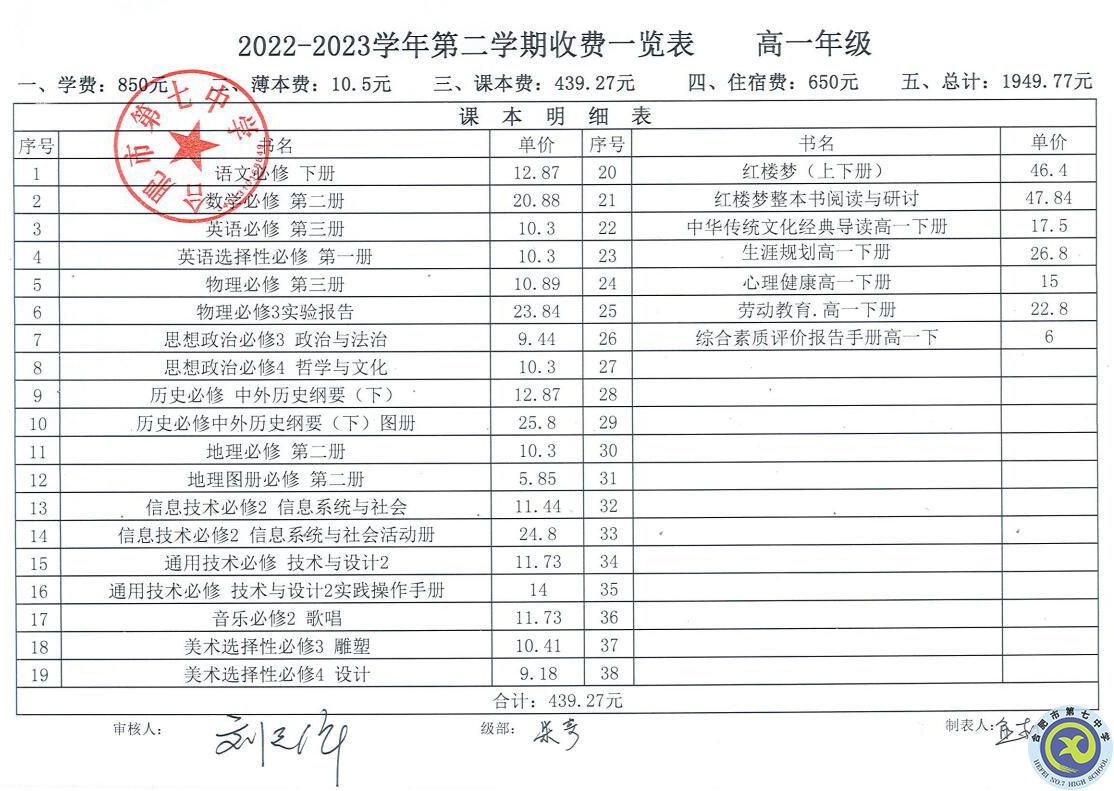 2022—2023学年第二学期学费收缴通知(图1)